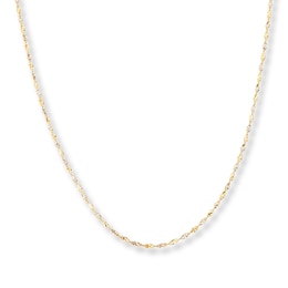 Singapore Chain Solid 14K Two-Tone Gold 18&quot;