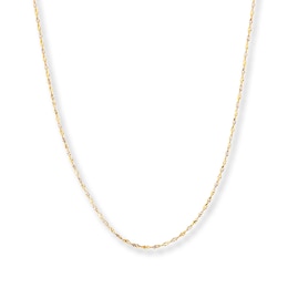 Solid Singapore Chain Necklace 14K Two-Tone Gold 24&quot;