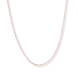 Solid Singapore Chain Necklace 14K Two-Tone Gold 20&quot;