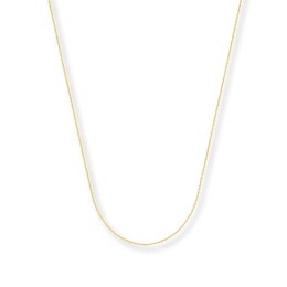 0.5mm Cable Chain Necklace Solid 14K Yellow Gold 16&quot;