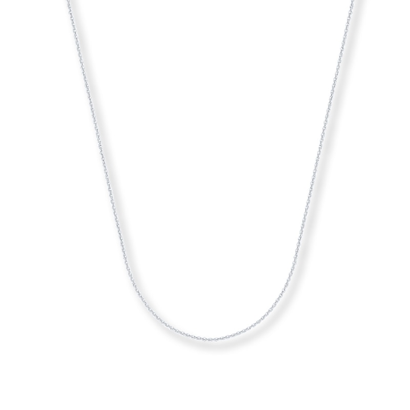 Solid Cable Chain Necklace 14K White Gold 16"