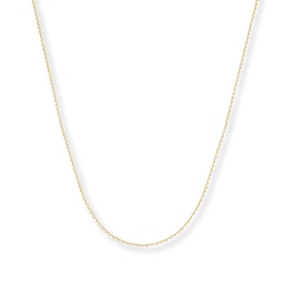 0.5mm Cable Chain Necklace Solid 14K Yellow Gold 18&quot;