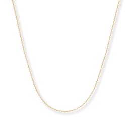 0.75mm Cable Chain Necklace Solid 14K Yellow Gold 18&quot;