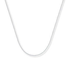 1mm Cable Chain Necklace Solid 14K White Gold 18&quot;