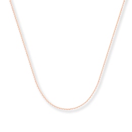 Solid Cable Chain Necklace 14K Rose Gold 16&quot;