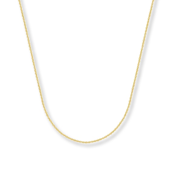 Solid Cable Chain Necklace 14K Yellow Gold 16"