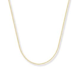 Cable Chain Necklace Solid 14K Yellow Gold 24&quot;