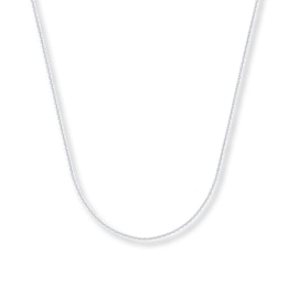 1mm Cable Chain Necklace Solid 14K White Gold 18&quot;