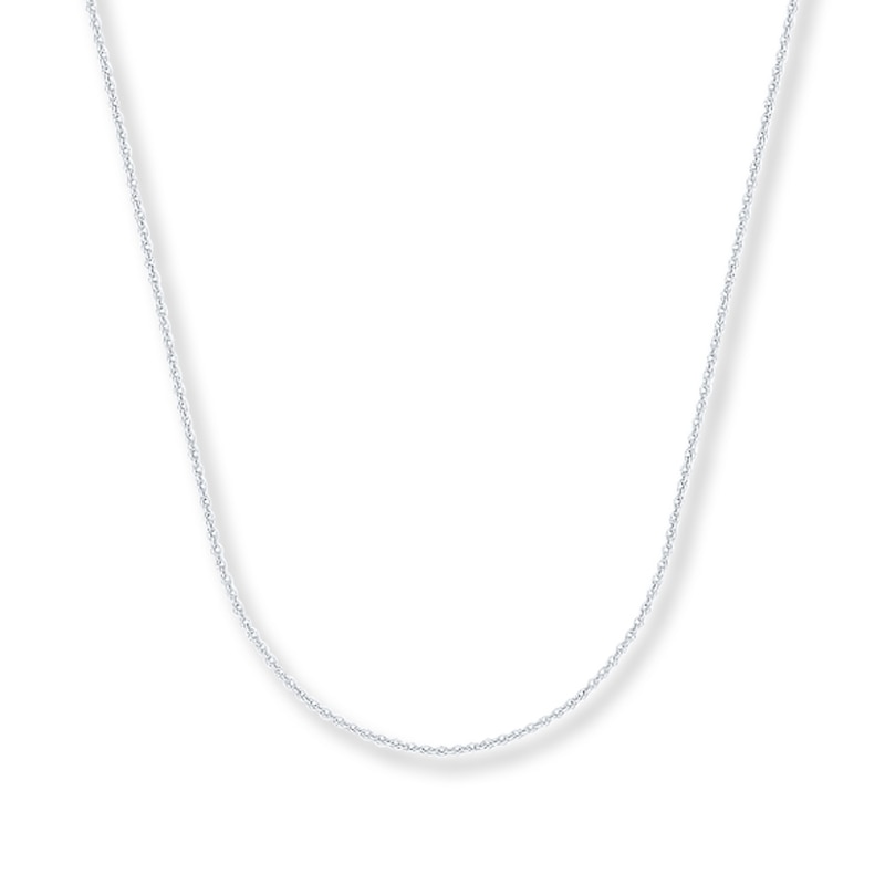 Main Image 1 of Solid Cable Chain Necklace 14K White Gold 18&quot;