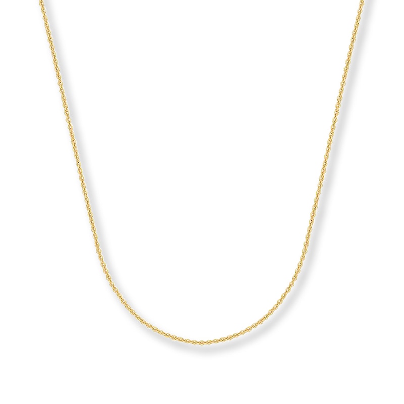 Main Image 1 of Solid Cable Chain Necklace 14K Yellow Gold 24&quot;