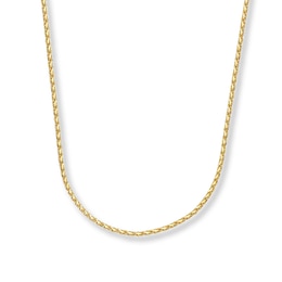 Solid Wheat Chain Necklace 14K Yellow Gold 16&quot;