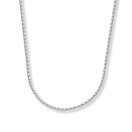 Solid Wheat Chain Necklace 14K White Gold 16&quot;