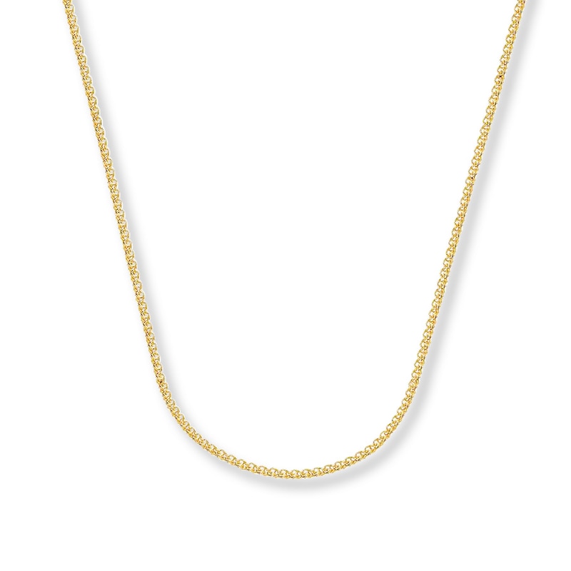 Solid Wheat Chain Necklace 14K Yellow Gold 24"