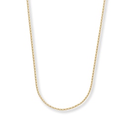 Wheat Chain Necklace Solid 14K Yellow Gold 18&quot;