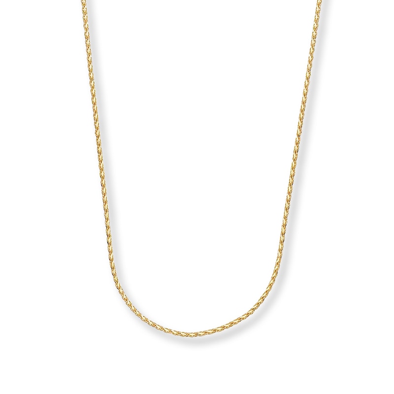 Main Image 1 of Solid Wheat Chain Necklace 14K Yellow Gold 18&quot;