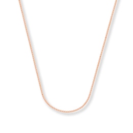 Solid Wheat Chain Necklace 14K Rose Gold 18&quot;