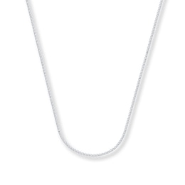 Wheat Chain Necklace Solid 14K White Gold 16&quot;