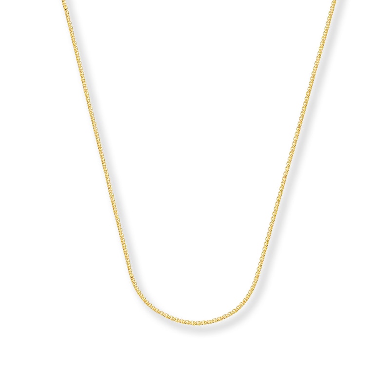 Main Image 1 of Solid Wheat Chain Necklace 14K Yellow Gold 24&quot;