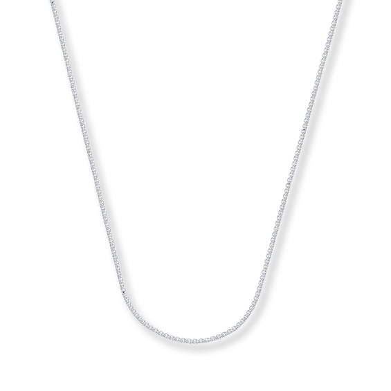 Wheat Chain Necklace Solid 14K White Gold 16"