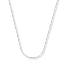 Wheat Chain Necklace Solid 14K White Gold 18&quot;