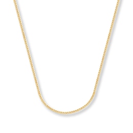 Solid Square Wheat Chain 14K Yellow Gold Necklace 16&quot;