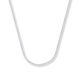 Square Wheat Chain Solid 14K White Gold Necklace 18&quot;