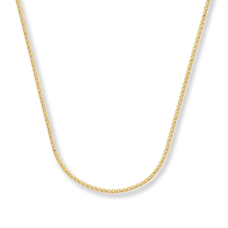 Main Image 1 of Solid Wheat Chain Necklace 14K Yellow Gold 16&quot;