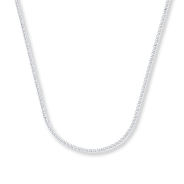 Wheat Chain Necklace Solid 14K White Gold 24&quot;