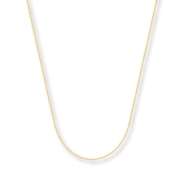 0.75mm Cable Chain Necklace Solid 14K Yellow Gold 24&quot;