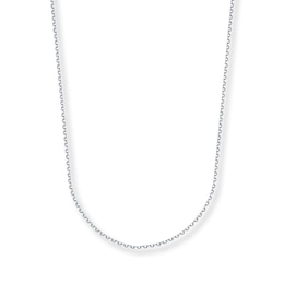 1mm Cable Chain Necklace Solid 14K White Gold 24&quot;