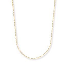 1mm Cable Chain Necklace Solid 14K Yellow Gold 20&quot;