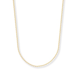 Solid Cable Chain Necklace 14K Yellow Gold 20&quot;