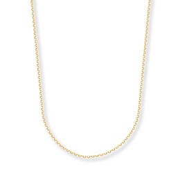 Cable Chain Necklace Solid 14K Yellow Gold 24&quot;