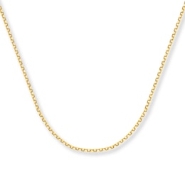 Cable Chain Necklace Solid 14K Yellow Gold 24&quot;