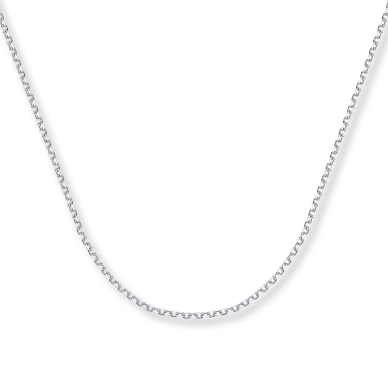 Main Image 1 of Solid Cable Chain Necklace 14K White Gold 16&quot;