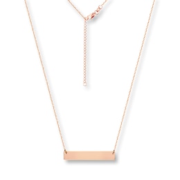 Petite Bar Necklace 14K Rose Gold 18&quot;