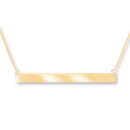 Bar Necklace 14K Yellow Gold 18&quot;