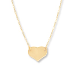 Heart Necklace 14K Yellow Gold 16&quot;