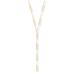 Bar Lariat Necklace 14K Yellow Gold 18&quot;