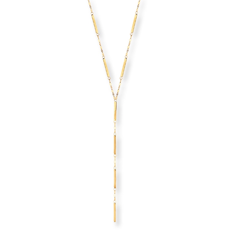 Main Image 1 of Bar Lariat Necklace 14K Yellow Gold 18&quot;