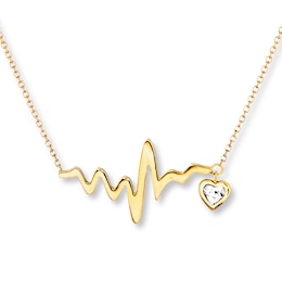 Heartbeat Necklace 14K Yellow Gold 16&quot;