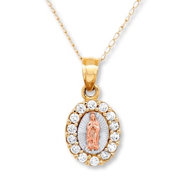 Our Lady of Guadalupe Children's Necklace 14K Two-Tone Gold
