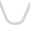 Thumbnail Image 1 of Solid Curb Chain Necklace 14K White Gold 20&quot;