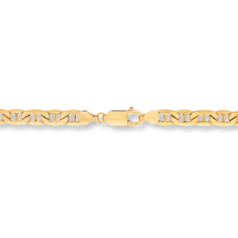 Solid Mariner Chain Necklace 10K Yellow Gold 20"