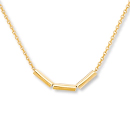 Triple Bar Necklace 14K Yellow Gold 18&quot;