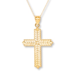 LUXE Mens 14k Gold Cross Pendant MASCULIN 14k Gold Cross Necklace for Men  Plated