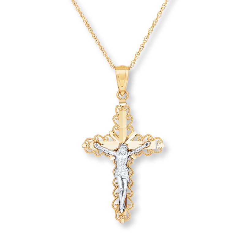 Crucifix Necklace 10K Yellow Gold 18"