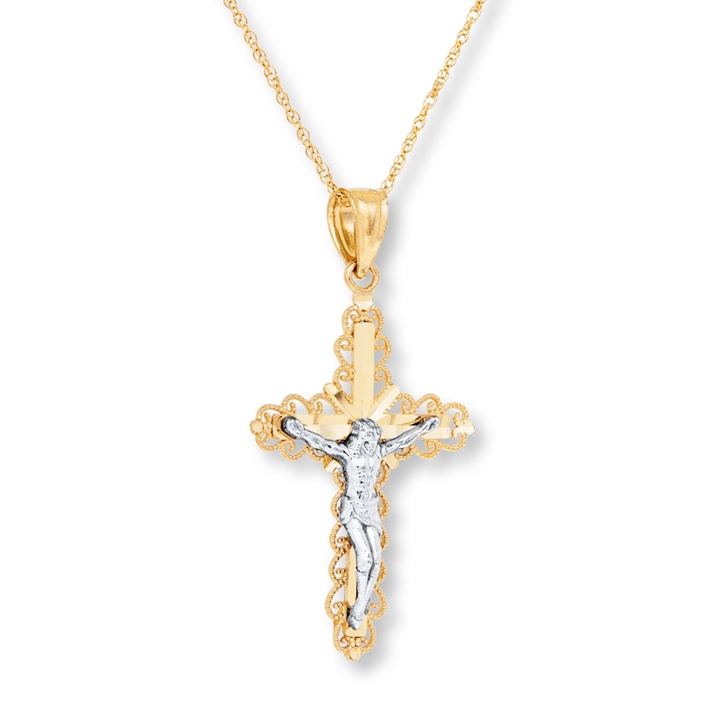 Crucifix Necklace 10K Yellow Gold 18"