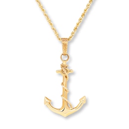 Anchor Necklace 10K Yellow Gold 22&quot;