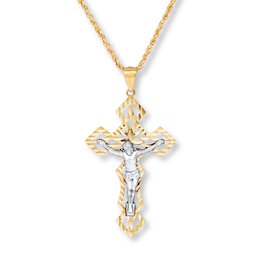 Crucifix Necklace 10K Yellow Gold 22&quot;